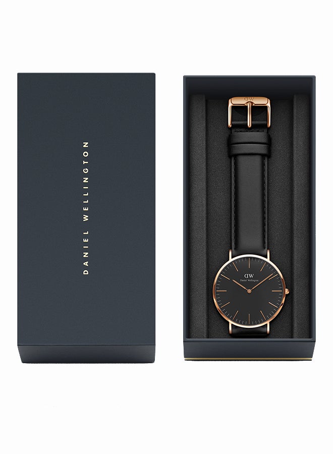 DANIEL WELLINGTON Men's Classic Black Sheffield Water Resistant Analog Watch DW00100127  - Image 3