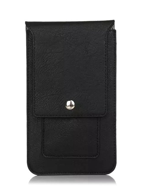 Wkae Multifunctional Belt Pouch Case Cover With Loop And Carabiner For 6.3-Inch Mobile Black