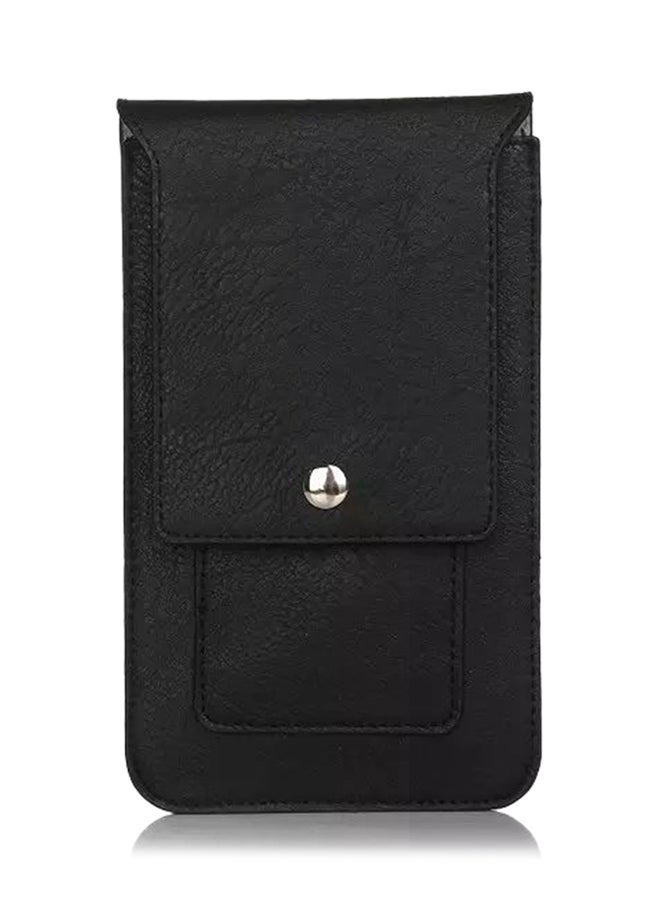 Wkae Multifunctional Belt Pouch Case Cover With Loop And Carabiner For 6.3-Inch Mobile Black