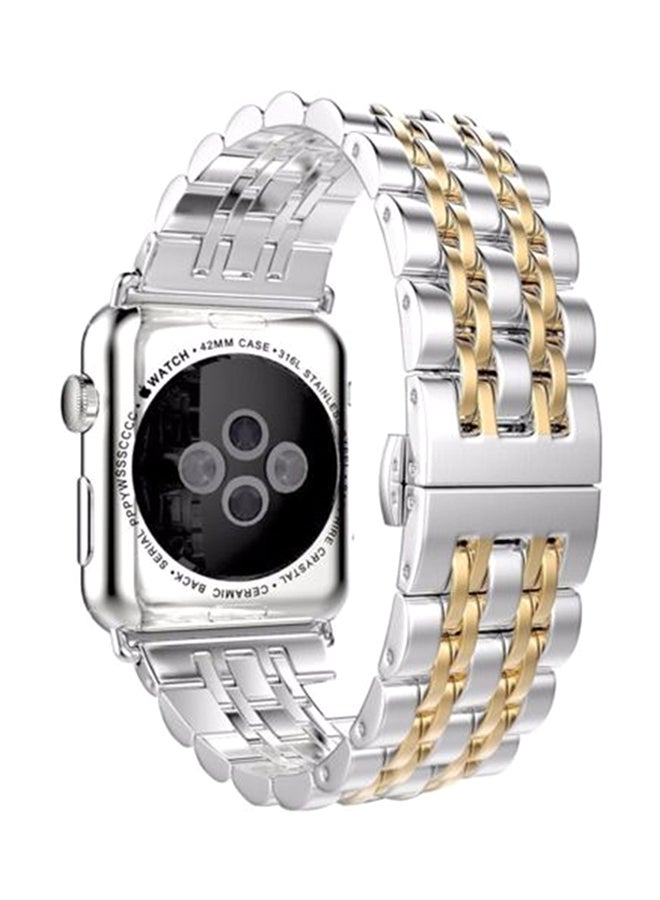 Generic - Replacement Band For Apple Watch Series 3/2/1 Golden/Silver - Image 1