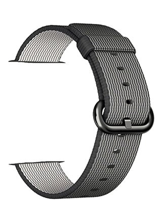 Fine Woven Nylon Wrist Strap Bracelet Replacement Band With Stainless Steel Buckle For 38mm Apple Watch Series 3/2/1 Sport Edition Black - v1523282749/N13689842A_1