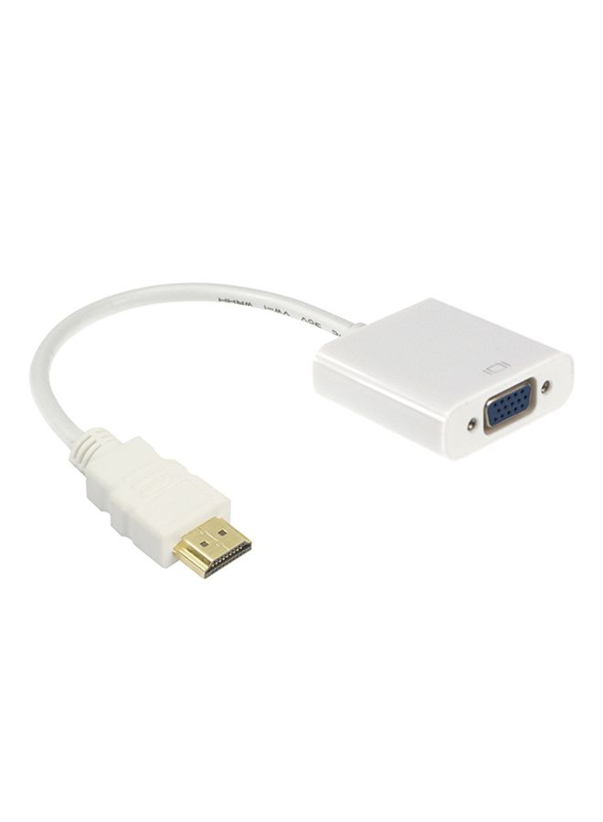 HDMI Male To VGA Female Adapter White
