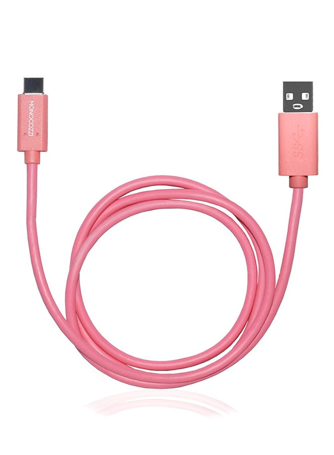 Vital Power USB-C To USB Charge And Sync Cable Pink