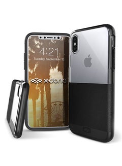 x-doria Dash Back Case Cover For Apple iPhone X Leather Black/Clear 