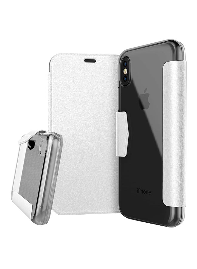 x-doria Polycarbonate Engage Folio Flip Case Cover For Apple iPhone X White 
