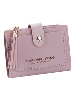 Bluelans Tassel Hasp Pattern Bifold Wallet Purple 