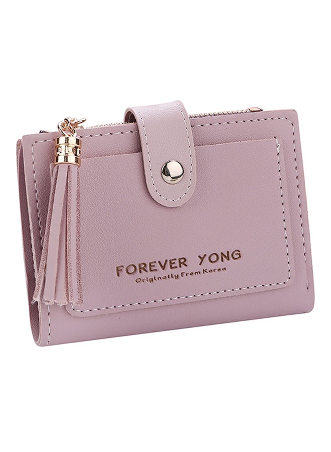 Bluelans Tassel Hasp Pattern Bifold Wallet Purple 