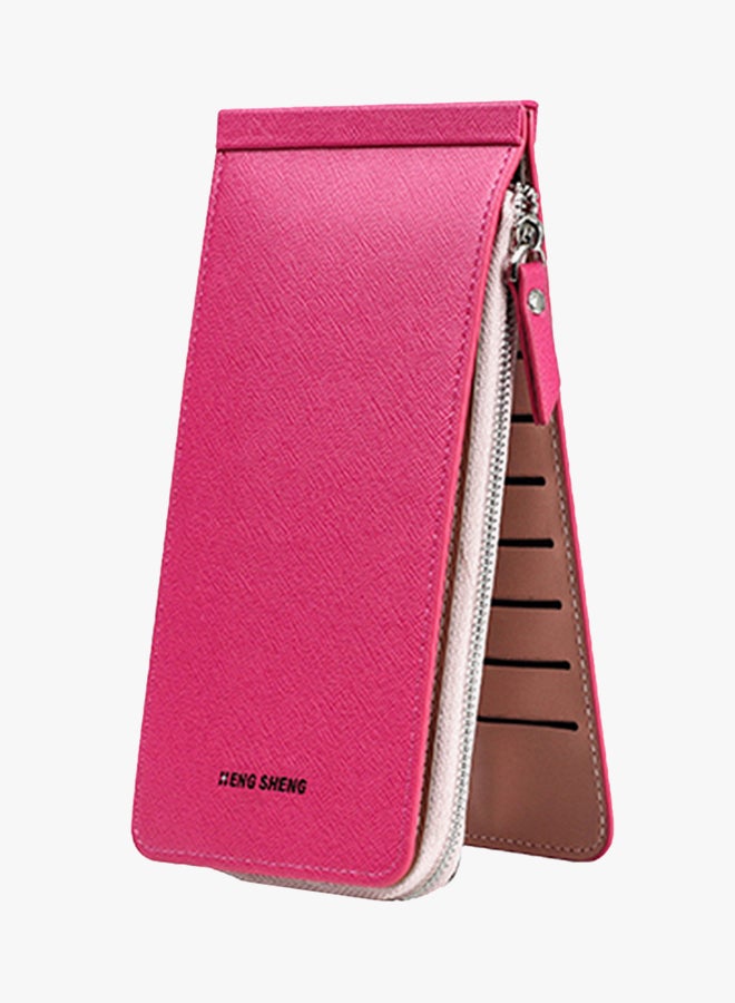 Bluelans Slim Long Card Case Holder Pink 