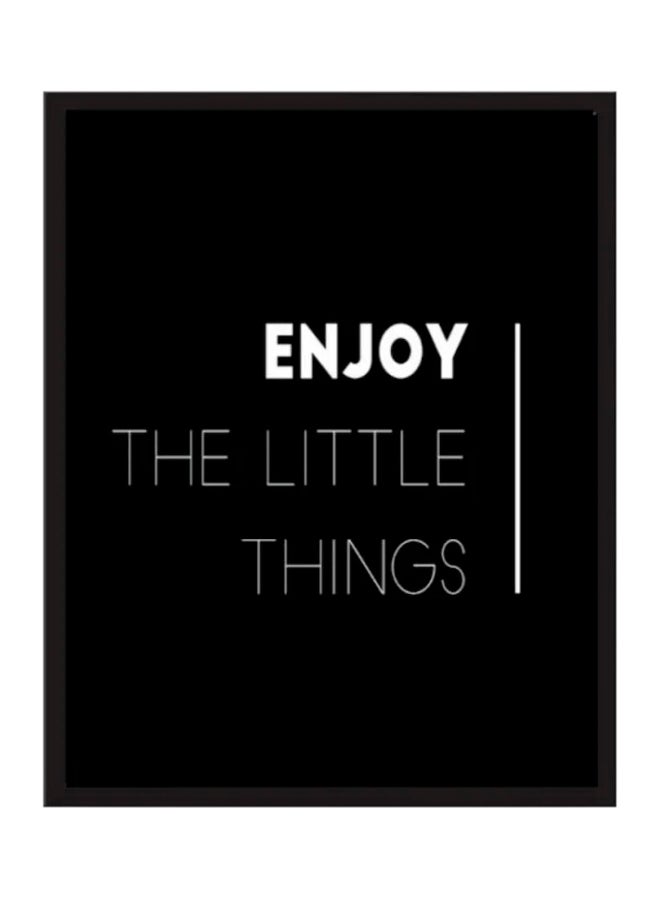 لوحة فنية بإطار خشبي أسود/ أبيض 22x32سم