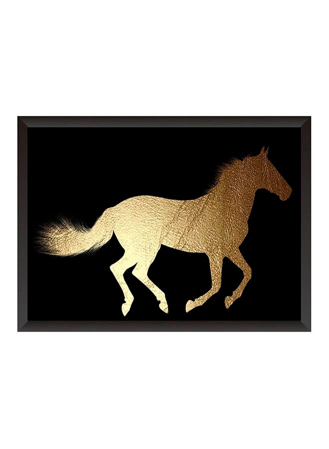 LOWHA Wood Frame Wall Art Painting Gold/Black 22x32cm