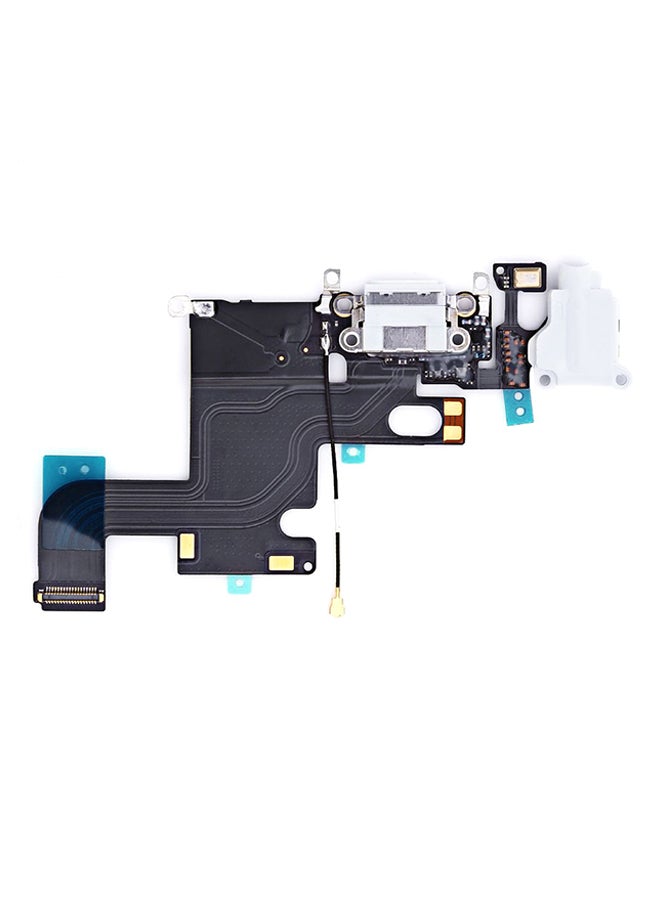 Generic - 5-Piece Headphone Audio Charging Data USB Port Flex Cable Replace Parts For Apple iPhone 6 White - Image 1