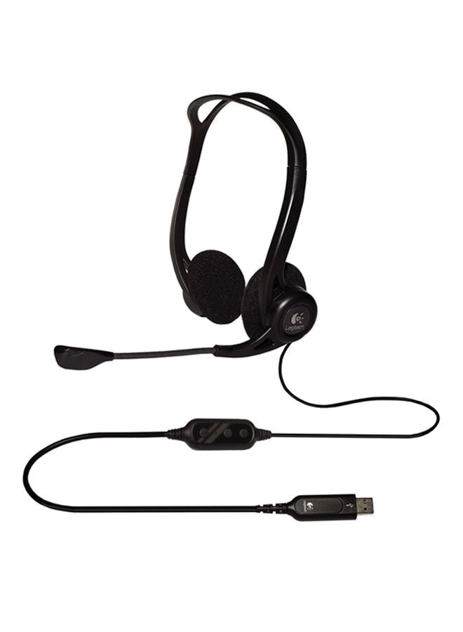 Logitech - USB Headset With Microphone Black - Image 1