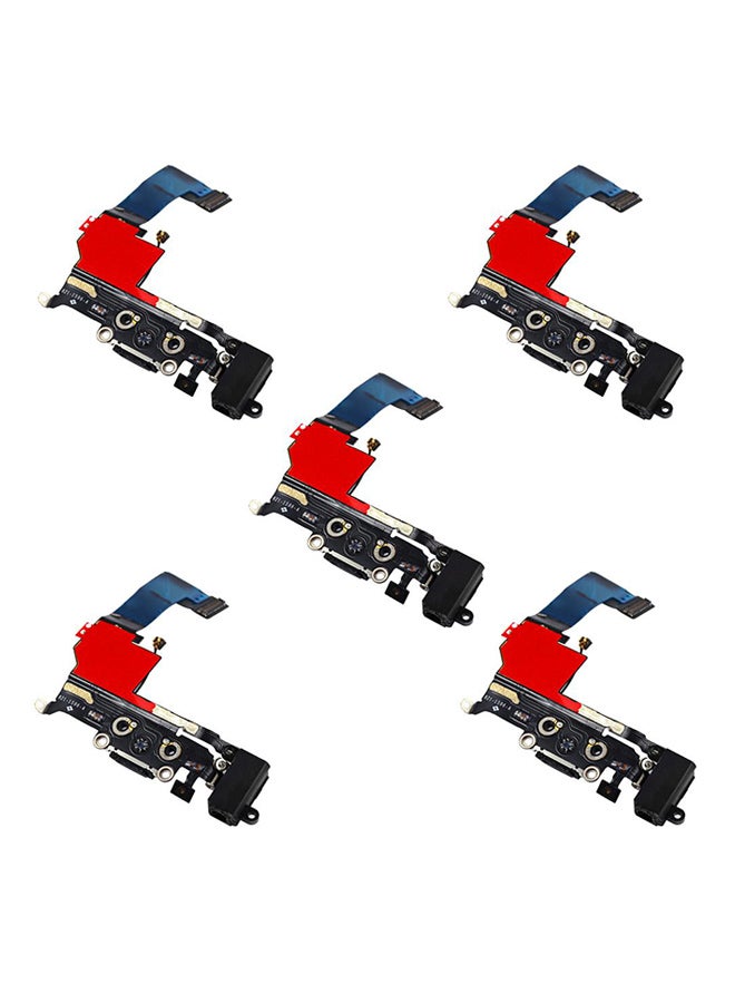 Generic - 5-Piece Charging Port Flex Cable Connector Plug Replace Components For Apple iPhone 5s Multicolour - Image 1
