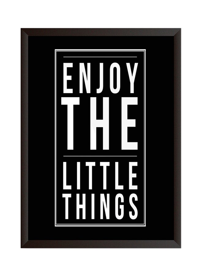 LOWHA Enjoy The Little Things Printed Wall Painting Black/White 23 x 33 x 2cm