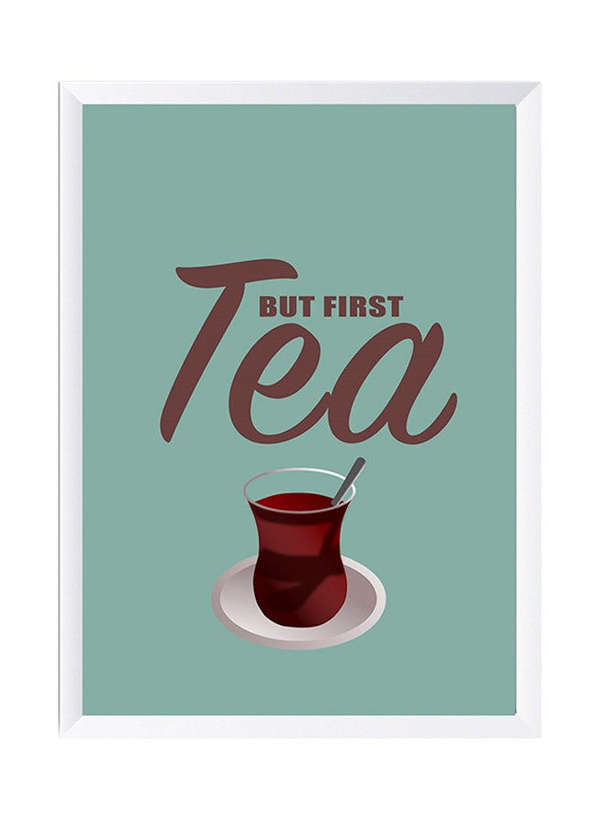 LOWHA Wood Frame Wall Art Painting Red/Green 22x32cm