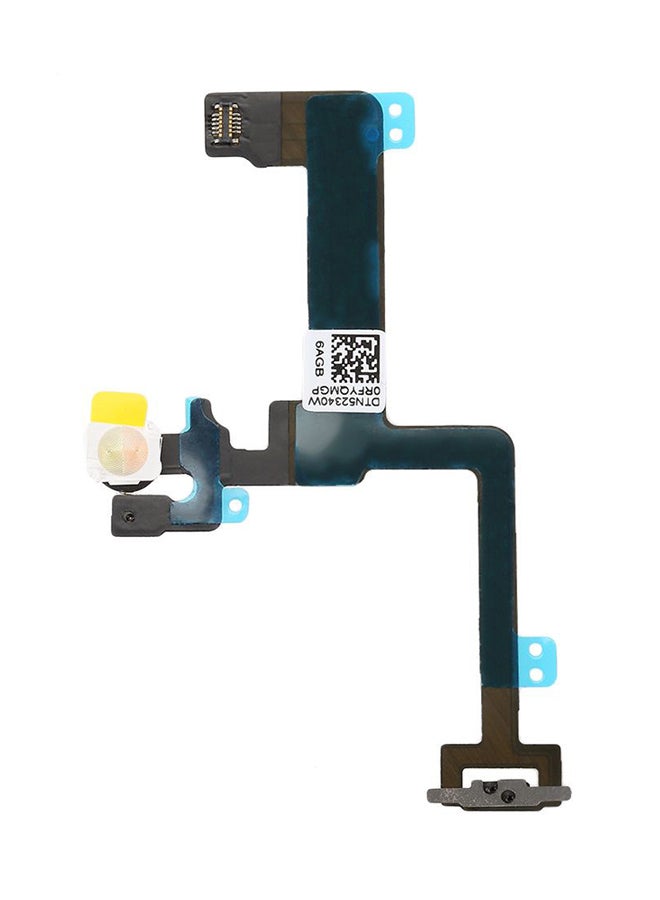 5-Piece On/OFF Power Volume Button Mute Control Mic Flash Metal Plate Flex Cable For Apple iPhone 6 Plus Black