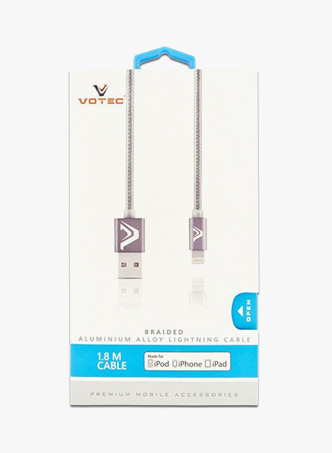 VOTEC - Lightning To USB Cable Grey - Image 1