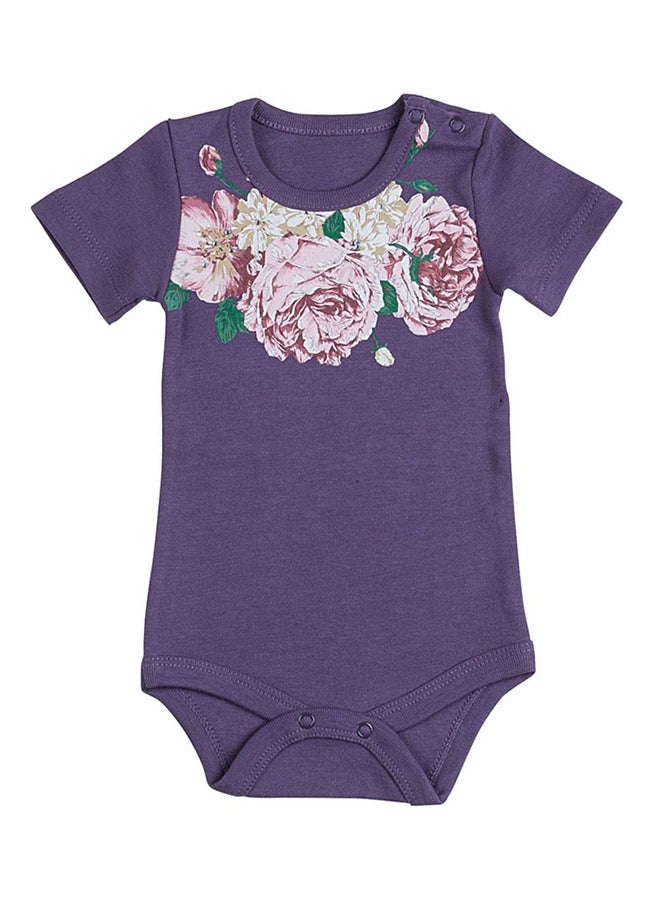 bluebell Floral Printed Onesie Purple 