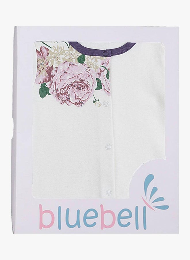 bluebell Classic Style Floral Printed Jacket White/Purple  - Image 2