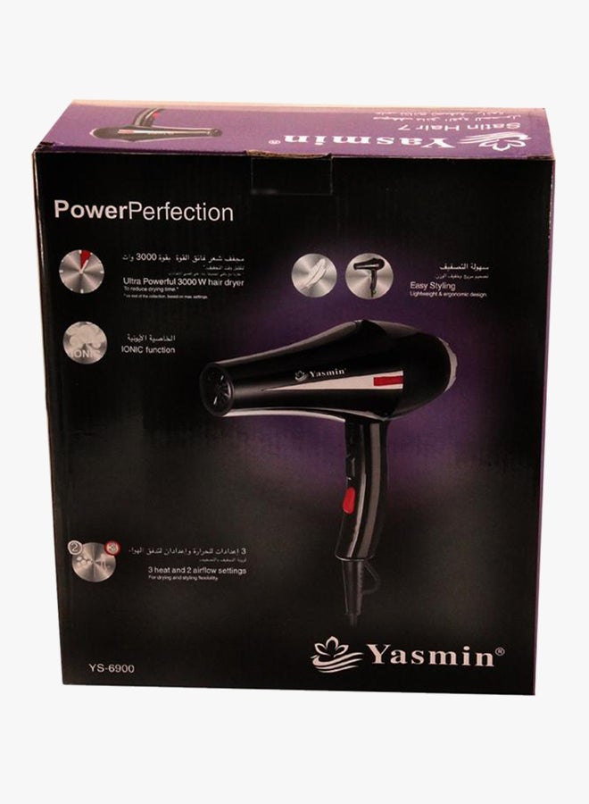 ياسمين مجفف الشعر الاحترافي من ساتين 7 أسود/أحمر - Image 2