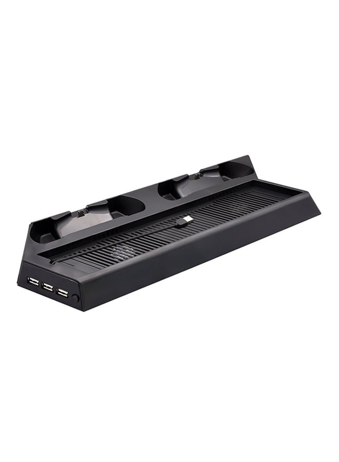 حامل شحن سلكي عمودي مزود بثلاثة منافذ USB مع تخزين أقراص مضغوطة لجهاز PlayStation 4 - Image 1