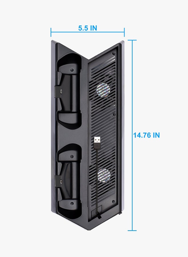 حامل شحن سلكي عمودي مزود بثلاثة منافذ USB مع تخزين أقراص مضغوطة لجهاز PlayStation 4 - Image 5