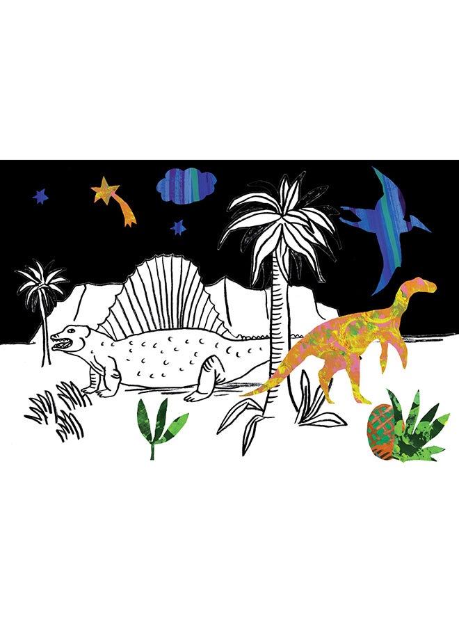 Mon Petit Dinosaurs Colouring Book With Collage Multicolour - Image 1