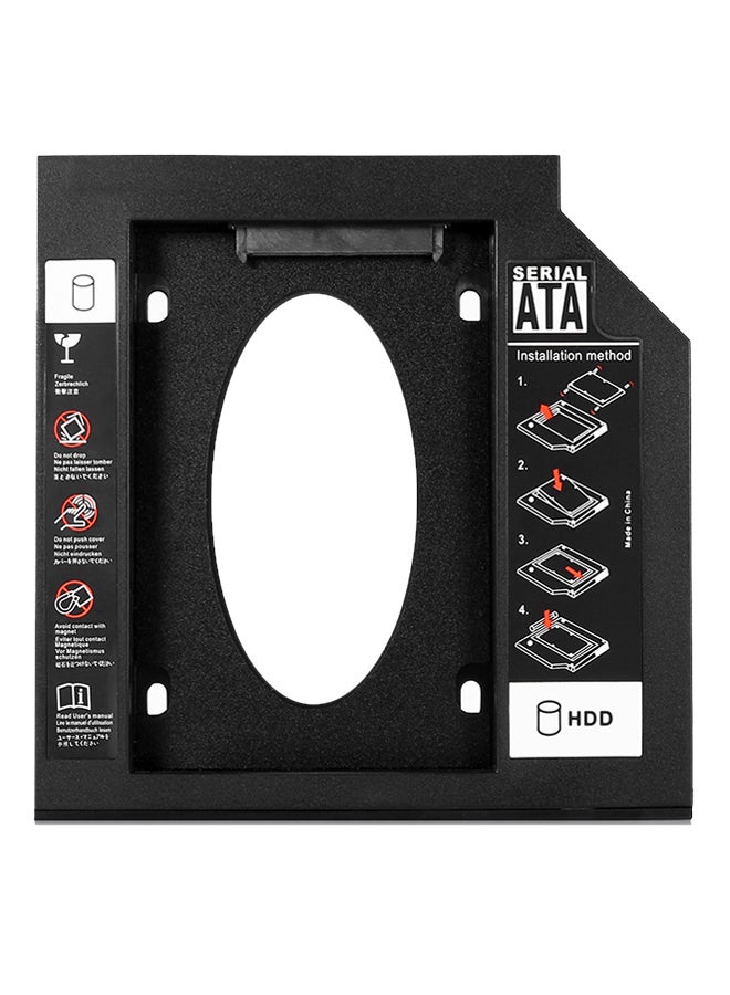 9.5mm Optical Bay Second SATA HDD Hard Drive Caddy Black 