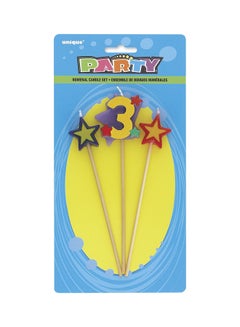 3-Piece Star Candle Set Number 3
