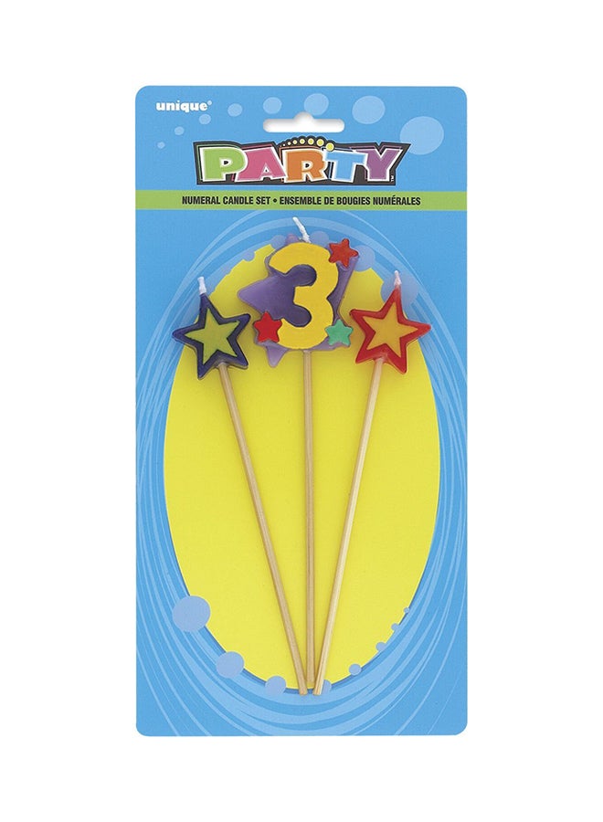 Unique - 3-Piece Star Candle Set Number 3 - Image 1