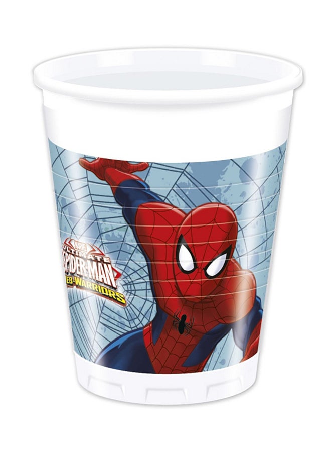 بروكوس 8 قطع من أكواب سبايدرمان ويب ووريور