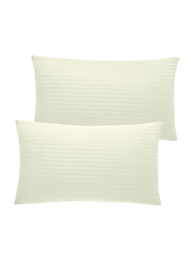 MISR Linen - Set Of 2 Stripe Collection Oxford Pillowcases Cotton Ivory 20x30inch - Image 1