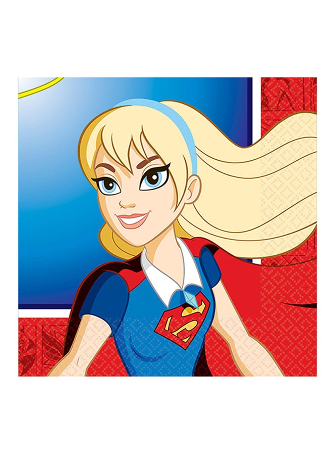 Amscan 16-Piece DC Superhero Beverage Napkin Set Tableware Party Supplies