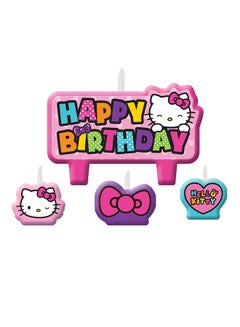 Amscan 4-Piece Hello Kitty Rainbow Birthday Candle Party Supplies 
