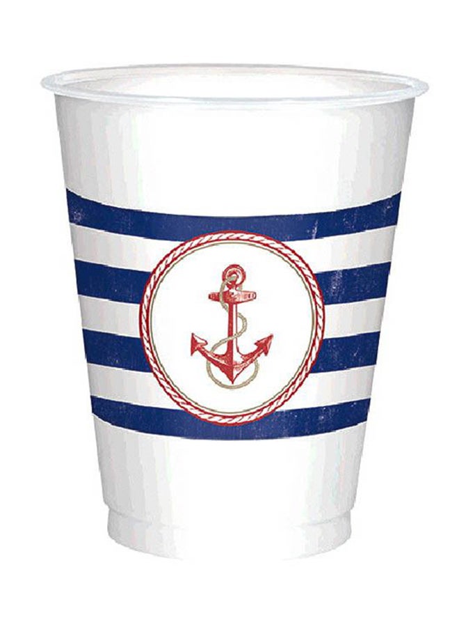 أمسكان طقم أكواب بلاستيكية من أنكورز أواي نوتيكل مُكوَّن من 25 قطعة