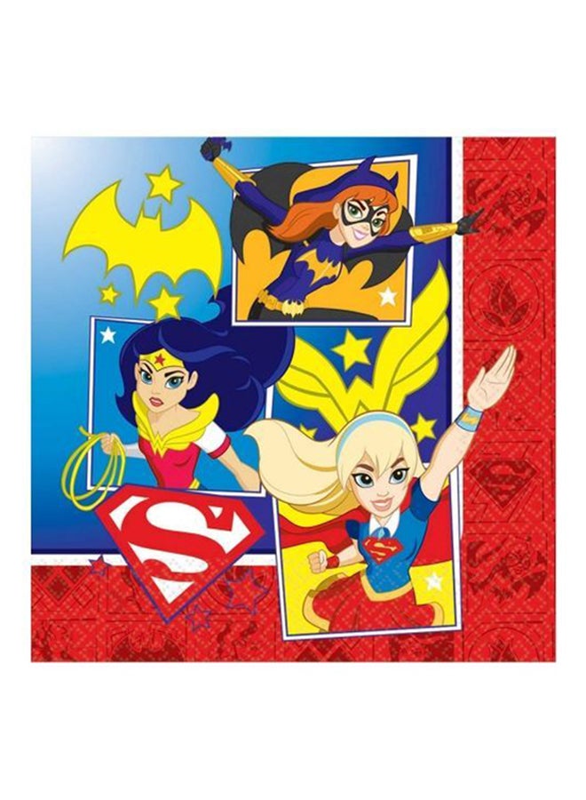 Amscan 16-Piece DC Super Hero Girls Lunch Napkin Party Supplies Set 013051635732 Tableware Party Supplies