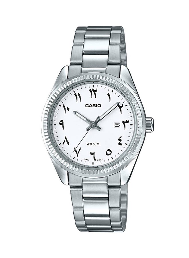 كاسيو ساعة يد بعقارب وسوار من الإستانلس ستيل طراز LTP-1302D-7B3VDF - مقاس 30 مم - لون فضي للرجال - Image 1