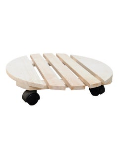Generic Wooden Pot Mover With Plastic Caster Wheels Brown 30cm 