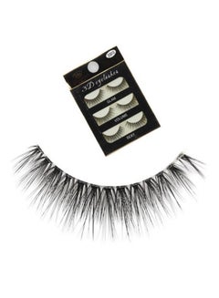 Generic Pair Of 3 Cotton Thread False Eyelashes Black 