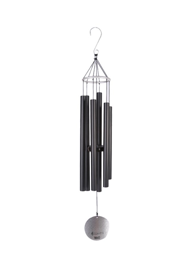 homes r us - Aureole Tunes Wind Chime Black/Silver 42inch - Image 1