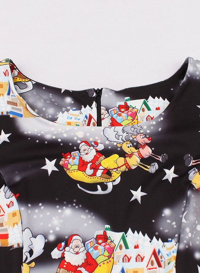 ZAFUL Sleeveless Christmas Elk Printed Dress Black/White/Red  - Image 5