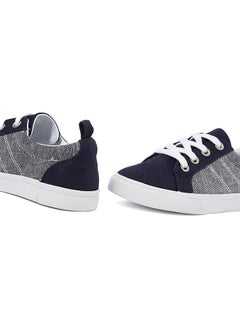 GYMBOREE Mixed Media Lace Up Sneakers Navy  - Image 4