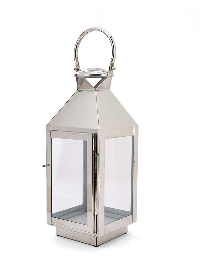 Simply Living Stainless Steel/Glass Lantern Beige 