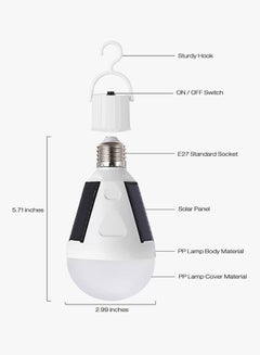 Generic Solar Panel LED Emergency Bulb White  - Image 2
