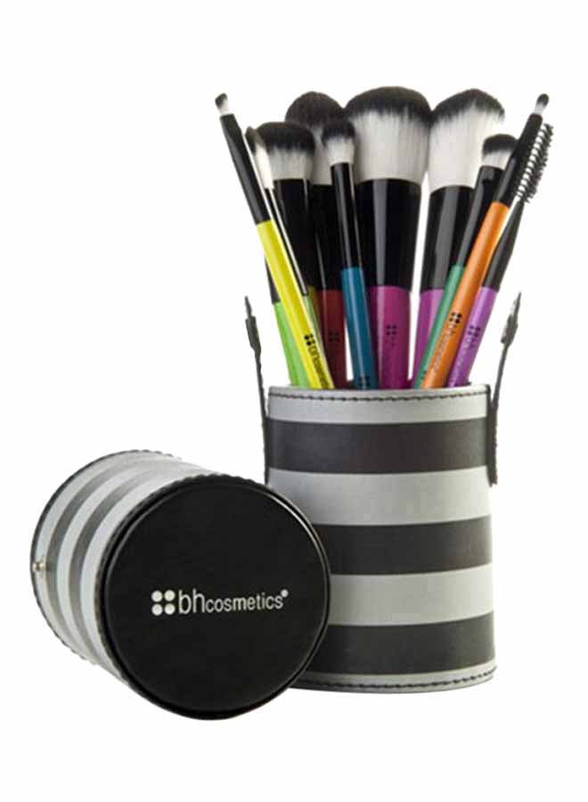 BH Cosmetics 10-Piece Pop Air Brush Set Black/Yellow/Blue - Image 1