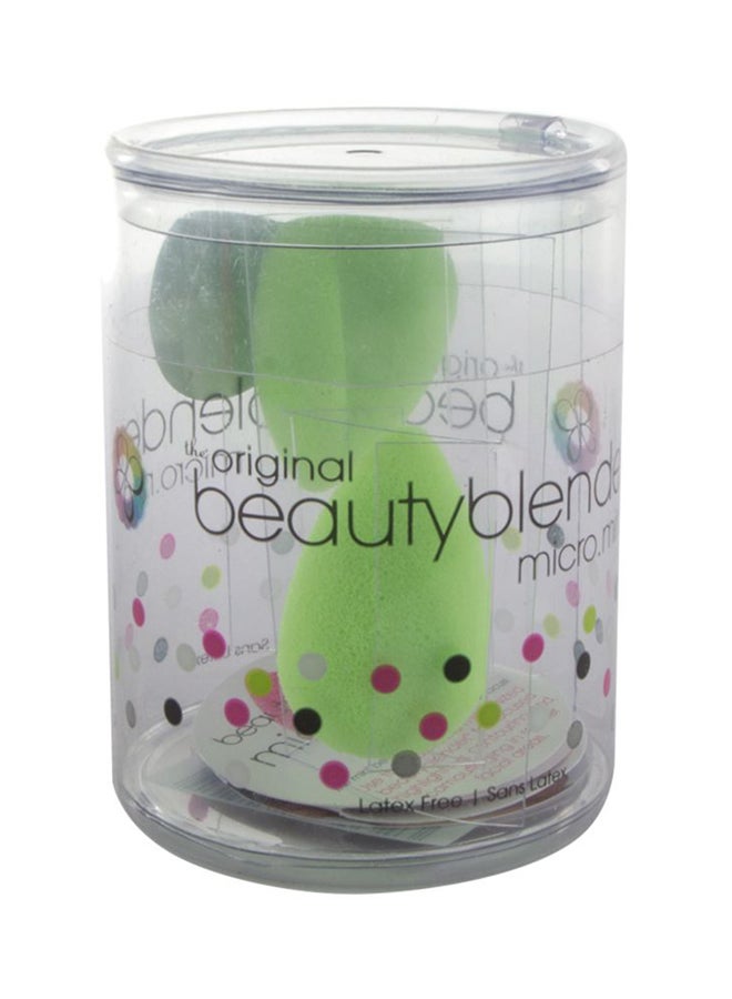 إسفنجة مكياج صغيرة مايكرو قطعتان أخضر