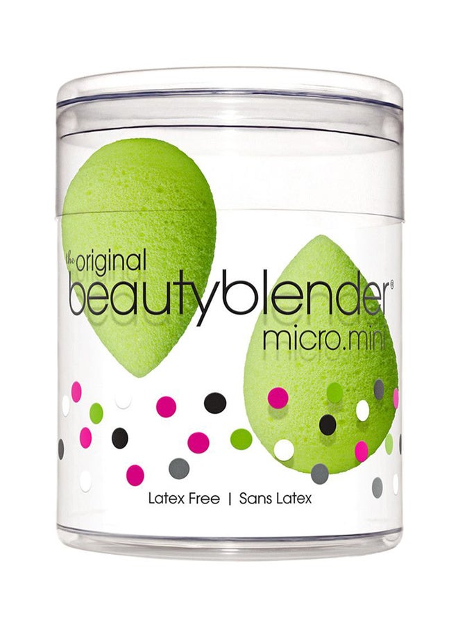 2-Piece Micro Mini Make Up Sponge Green