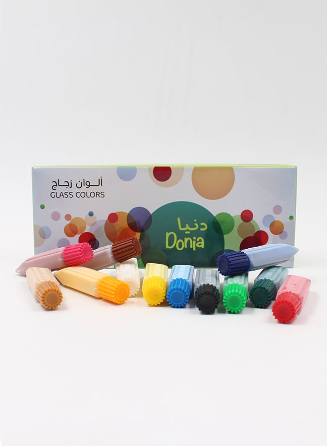 Donia 12-Piece Glass Colours Set Multicolour  - Image 2