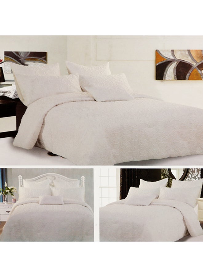 homes r us - 6-Piece Minrose Comforter Set Polyester Off White - Image 1