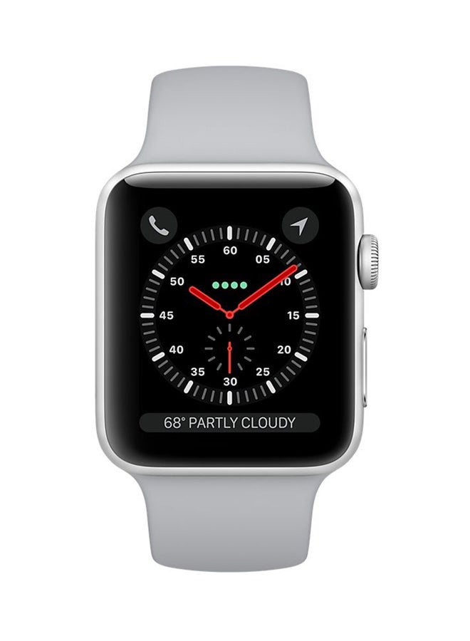 Apple - Watch Series 3 GPS + Cellular Silver Aluminum Case With Sport Band 42mm Fog - Image 1